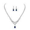 Joias de Moda Europeias e Americanas Transfronteiriças, Colares e Brincos Brilhantes com Cravação de Diamantes de Nicho, Conjunto de Colares Elegante e de Alto Padrão