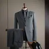 Traje Formal de Negocios Profesional para Hombre Atuendo de Boda Traje de Tres Piezas Color Sólido Ajuste Delgado Casual para Hombre