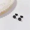 Aretes de Tuerca Geométricos de Estrella de Acero Titanio con Bolas de Acero Grandes y Pequeñas de Moda Simple al por Mayor de Fábrica de Venta Caliente Aretes Perforados Mujeres