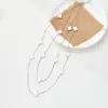 Collar NK-358 de Doble Capa con Goteo de Aceite Blanco Cadena para Suéter de Otoño e Invierno Moda Femenina Versátil Estilo Coreano Joyería Decorativa Colgante