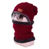 Gorro de Punto Estilo Coreano Gorro de Lana y Bufanda Conjunto de Dos Piezas Otoño e Invierno Exterior Versátil Jersey Cortavientos y Nieve (Plato Corto