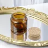 Copo de vela aromaterápica artesanal com tampa em alta temperatura na cor chá retrô, copo vazio DIY, recipiente de cera, garrafa de vidro com rolha