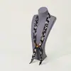 Colar Cachecol de Seda com Contas de Bolinhas Design de Nicho Feminino Corrente de Clavícula Ajustável Acessórios para Suéter