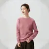 Suéter de tricô Kangbaolai com gola redonda para mulheres, fio espesso com padrão floral, malha de base de ajuste solto em estilo descontraído