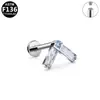 Geibe Europeu e Americano Transfronteiriço Exquisito e Simples Liga de Titânio Rosca Interna Zircônia Brincos F136 Piercing Lábio Unha Piercing Joias