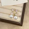 Pendientes de Perla con Circonita Micro pavimentada, Pendientes Únicos de Estilo de Nicho de Alta Gama para Mujer, Lujo Accesible, Exquisitos Pendientes Pequeños de Fragancia Tendencia