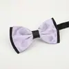 Gravata borboleta de cor pura de camada dupla, estilo europeu e americano, para colarinho masculino, com filigrana, cetim, laço móvel, fabricantes de Shanzhou, atacado