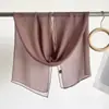 Bufanda Pequeña Larga Estilo Coreano de Verano para Mujer Bufanda de Seda de Color Sólido Delgada Protector Solar de Seda Chifón para Bailar Bufanda Qiaoqi Roja