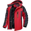 Jaqueta de Esqui Masculina de Inverno Lxl, Tamanho Grande, Corte Solto, Forrada com Fleece, Acolchoada, Com Capuz, Casaco de Algodão Quente para Homens