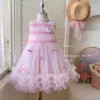 Vestido de Verão para Meninas 2026 Novo Estilo Kitty Fashionável Tesouro de Aniversário Infantil Vestido de Primeiro Aniversário Saia de Gaze Fofa Princesa