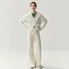 Traje Casual de Cachemir para Mujer Nuevo Versátil de Gofre Estilo Old Money Traje de Punto de Cachemir
