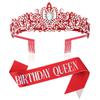 Decoración de fiesta de cumpleaños de diosa de celebridades en línea, diadema con corona colorida y correa para el hombro, foto de princesa de cumpleañera