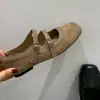 Zapatos Mary Jane Cuadrados Marrones Retro Zapatos de Ballet para Mujer 2026 Otoño Nuevo Estilo Coreano Estilo Francés Zapatos de una Sola Pieza de Boca Baja