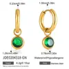 Brincos Europeus e Americanos Silenciosos e Bonitos para Mulheres Aço Inoxidável Banhado a Ouro 18K Zircônia Ornamentos de Orelha Transfronteiriços Luxo Leve Versátil Brincos de Nicho Argolas