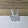 Pronta Entrega Estilo Europeu Simples Padrão Vertical Suporte de Velas de Vidro Suporte Romântico para Mesa de Jantar Base Decorativa Criativa para Casa