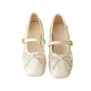 Zapatos Mary Jane Transpirables de Malla para Mujer 2026 Verano Nuevo Estilo con Lazo Plano Boca Baja Estilo Hada Zapatos de Una Sola Pieza para Mujer