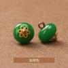 Botones Redondos de Resina Estilo Chino Botones de Imitación de Jade Traje Tang Hanfu Estilo Antiguo Cheongsam Botones Decorativos Cosidos a Mano Jinda