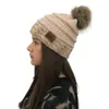 2018 AliExpress Europeu e Americano novo chapéu de lã Amazon popular cor xadrez pied-de-poule combinação cc bola de pelo chapéu de tricô