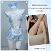 Diyi Miao Si Lingerie Sexy Uniforme de Role-Playing Doce Empregada Conjunto Romântico de Renda A721