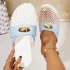 Exportación de Moda Transfronteriza Zapatos de Mujer Talla Grande Mocasines de Malla con Hebilla Ribete de Charol Cómodos Transpirables Diseño Hueco