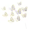 Borboleta de papel simulada com borda dourada bronzeadora, decoração de bolo, cartão criativo rosa para inserir, cartão de aniversário para deusa e menina