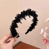 Nuevo Estilo Suave Satén Engrosado Peine de Dientes Ondulados Diadema Temperamento Diadema Superior Craneal Alta Accesorios para el Cabello