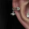 Brincos de Zircônia Piscante Estilizados Empilhados para Orelha Óssea Feminina, Design Pequeno e Simples, Brincos de Orelha Óssea de Luxo Acessível de Nicho