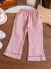 Pantalones para Niña Otoño 2024 Estilo Coreano Pantalones Casuales para Niños Moda para Niña Bordado Bordado Combinable Pantalones Acampanados