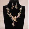 Novo Conjunto de Colar para Noiva Moda Estilo Étnico Borboleta Flor de Amor Joias para Noiva Atacado