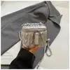 Nova Bolsa Pequena de Ombro, Bolsa Jeans, Mochila Pequena Transversal Elegante com Corrente, Mini Bolsa para Batom, Bolsa de Ombro Moderna