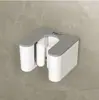 Soporte de mopa montado en la pared, gancho sin taladro, clip para balcón, baño, inodoro, estante fijo para escobas