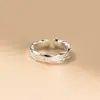 Anillo de Plata Pura 999 Nalan Gato Ola de la Suerte, Exquisito y Sencillo, Anillo de Diseño Único R03874