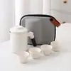 Juego de Té de Viaje Degradado con Una Tetera y Cuatro Tazas, Juego de Té Portátil de Preparación Rápida, Regalo Empresarial con Logo