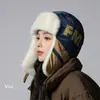 Sombrero Lei Feng Versátil de Forro Polar para Invierno para Mujer, Sombrero Cálido a Prueba de Frío para Viajes al Aire Libre, Gorro Casual a Prueba de Viento para Adelgazar la Cara