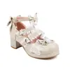 Nuevos Zapatos de Caramelo con Lazo de Encaje Zapatos de Estudiante Lolita Zapatos de Tacón Medio Grueso 30-48 Zapatos de Comercio Exterior
