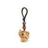 Llavero con colgante de elefante divertido de sándalo verde para coche, bonito colgante para bolso escolar, teléfono móvil, llavero con colgante