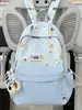 Mochila Estudiante Estampado de Lunares Bolsa de Doble Hombro Linda de Dibujos Animados Gran Capacidad Mochila Estudiante Bloque de Color Mochila Estilo Coreano Nuevo
