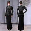 C7379 Transfronterizo Aliexpress Amazon Moda Europea y Americana Vestido Elegante de Manga Larga para Mujer con Pedrería y Pedrería