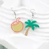 Pendientes de Coco para Playa con Atmósfera de Verano Estilo Europeo y Americano Transfronterizo Pendientes de Hoja Creativos Accesorios de Moda para la Costa