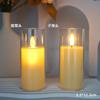 Luz Electrónica de Vela LED, Vela Recargable de Plástico con Parpadeo Simulado, Luz de Noche, Luz Ambiental para Fiesta, Luz de Accesorio Navideño