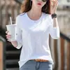 Ropa de Primavera y Otoño 2021 estilo coreano camiseta de manga larga para mujer corte ajustado adelgazante camiseta interior de color liso más juvenil