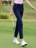 Calças de Golfe Femininas, Alta Elasticidade, Corte Justo