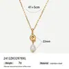 Collar Tona Versátil de Acero Inoxidable con Perlas Auténticas Diseño Sencillo de Gama Alta de Nicho Cadena para Clavícula de Acero de Titanio Collar para Mujer