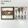 Colher de Natal Transfronteiriça Talheres Criativos Boneca Colher de Sobremesa Garfo Desenho Animado Árvore de Natal Colher Garfo Conjunto Caixa de Presente