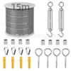 Kit de Suspensão de Cabo de Aço Revestido de Borracha de 2mm em Aço Inoxidável Conjunto de Cabo para Guarda-Corpo Externo de Jardim Gancho de Mola Tensor