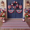 Tapete Decorativo de Dia da Independência Americana TEMU Transfronteiriço, Veludo de Cristal, Tapete de Chão Resistente à Sujeira e ao Desgaste para Entrada e Corredor