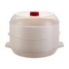 Vaporizador para Horno de Microondas, Contenedor Multifuncional Doméstico de Doble Capa Engrosado, Bandeja de Vapor de Plástico, Caja de Vapor, Rejilla para Vapor