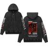 Suéter retro lavado de comercio exterior con capucha y cremallera ataque gigante Attack on Titan estampado para hombres y mujeres