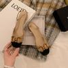 ¡Los tacones muestran temperamento! Sandalias de Dedo Estilo Chanel con Hebilla Metálica para Mujer Planas Estilo Francés Colorblock Retro Espalda Abierta Zapatos de Moda