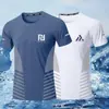 Camiseta de secado rápido para hombre, de seda de hielo, fina, deportiva, de verano, de manga corta, holgada, para entrenamiento, correr, para exteriores